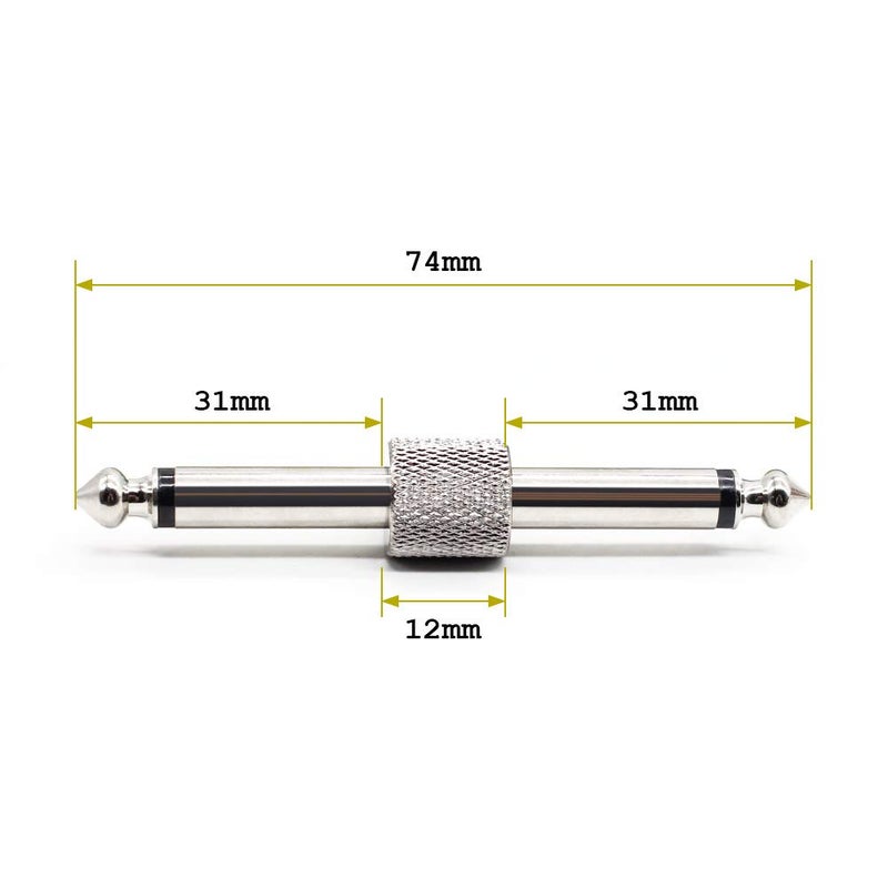 SONICAKE Guitar Bass Accessories 1/4 Inch 6.35mm Male to Male Effects Pedalboard Straight Coupler Pedal Connector (5PCS) - Image 2